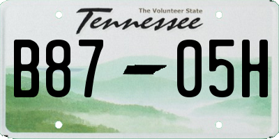 TN license plate B8705H