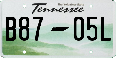 TN license plate B8705L