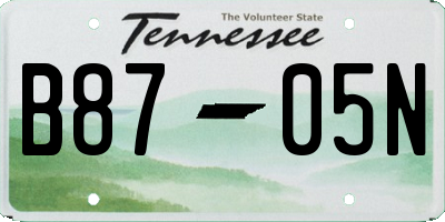 TN license plate B8705N