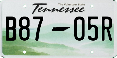 TN license plate B8705R