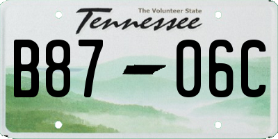 TN license plate B8706C