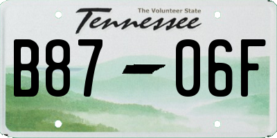TN license plate B8706F
