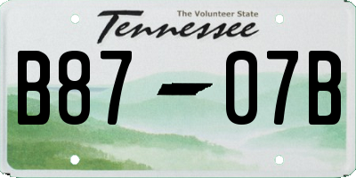 TN license plate B8707B
