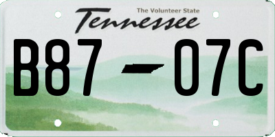TN license plate B8707C