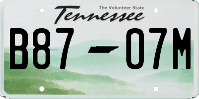 TN license plate B8707M