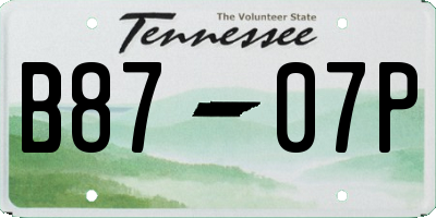 TN license plate B8707P