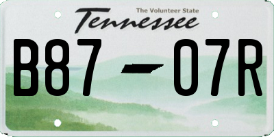 TN license plate B8707R