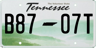 TN license plate B8707T