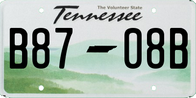 TN license plate B8708B