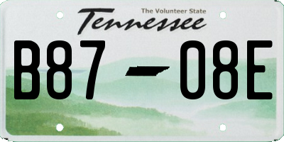 TN license plate B8708E