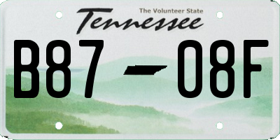TN license plate B8708F
