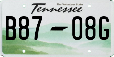 TN license plate B8708G