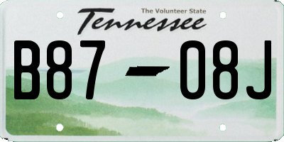 TN license plate B8708J