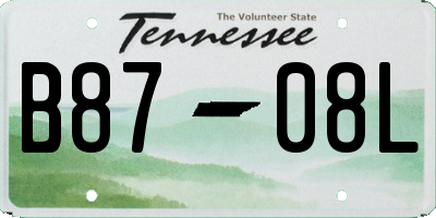TN license plate B8708L