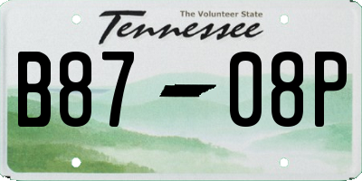 TN license plate B8708P