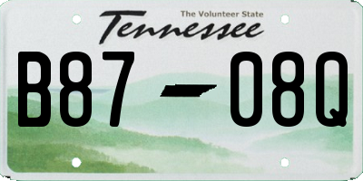 TN license plate B8708Q