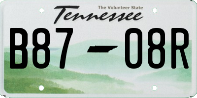 TN license plate B8708R