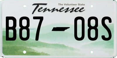 TN license plate B8708S