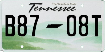 TN license plate B8708T
