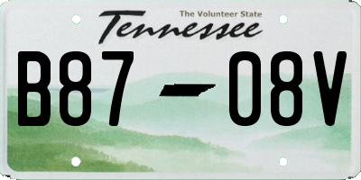 TN license plate B8708V