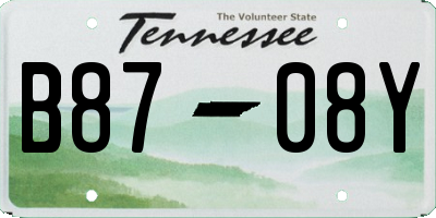 TN license plate B8708Y