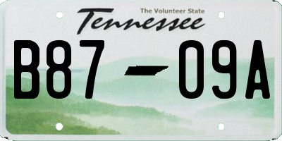 TN license plate B8709A