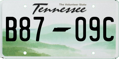 TN license plate B8709C