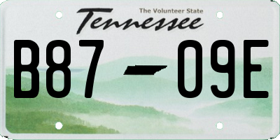 TN license plate B8709E