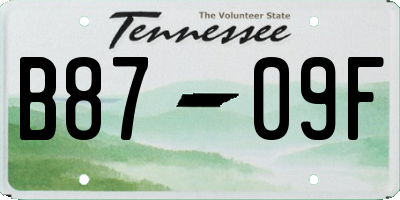 TN license plate B8709F