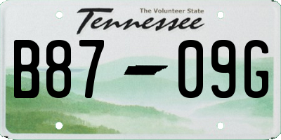 TN license plate B8709G