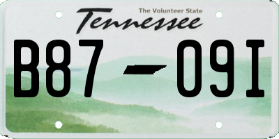 TN license plate B8709I