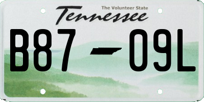 TN license plate B8709L