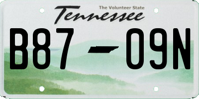 TN license plate B8709N