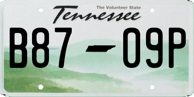 TN license plate B8709P