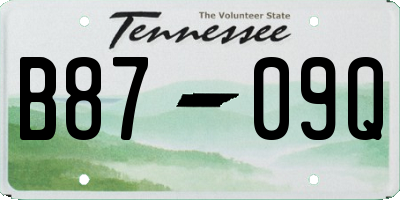 TN license plate B8709Q