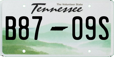 TN license plate B8709S
