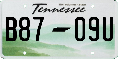 TN license plate B8709U