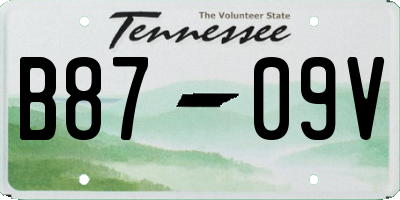 TN license plate B8709V