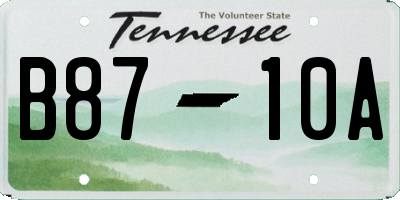 TN license plate B8710A