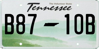 TN license plate B8710B