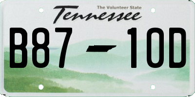 TN license plate B8710D