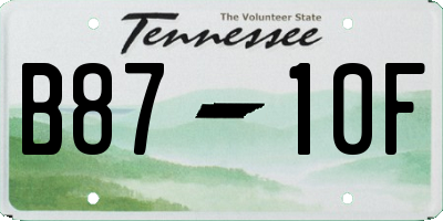 TN license plate B8710F