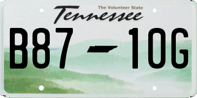 TN license plate B8710G