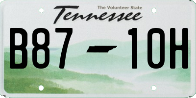 TN license plate B8710H