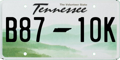 TN license plate B8710K