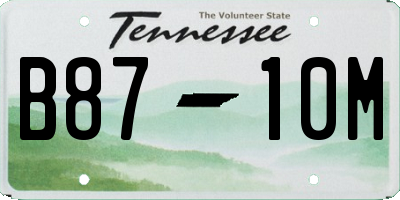 TN license plate B8710M