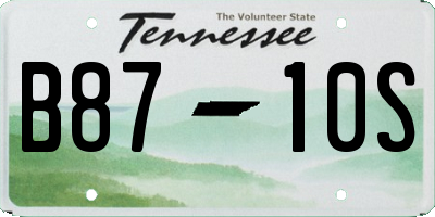 TN license plate B8710S