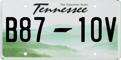 TN license plate B8710V