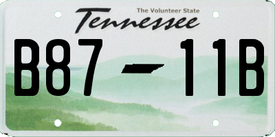 TN license plate B8711B