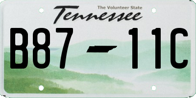 TN license plate B8711C